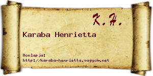 Karaba Henrietta névjegykártya