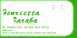 henrietta karaba business card